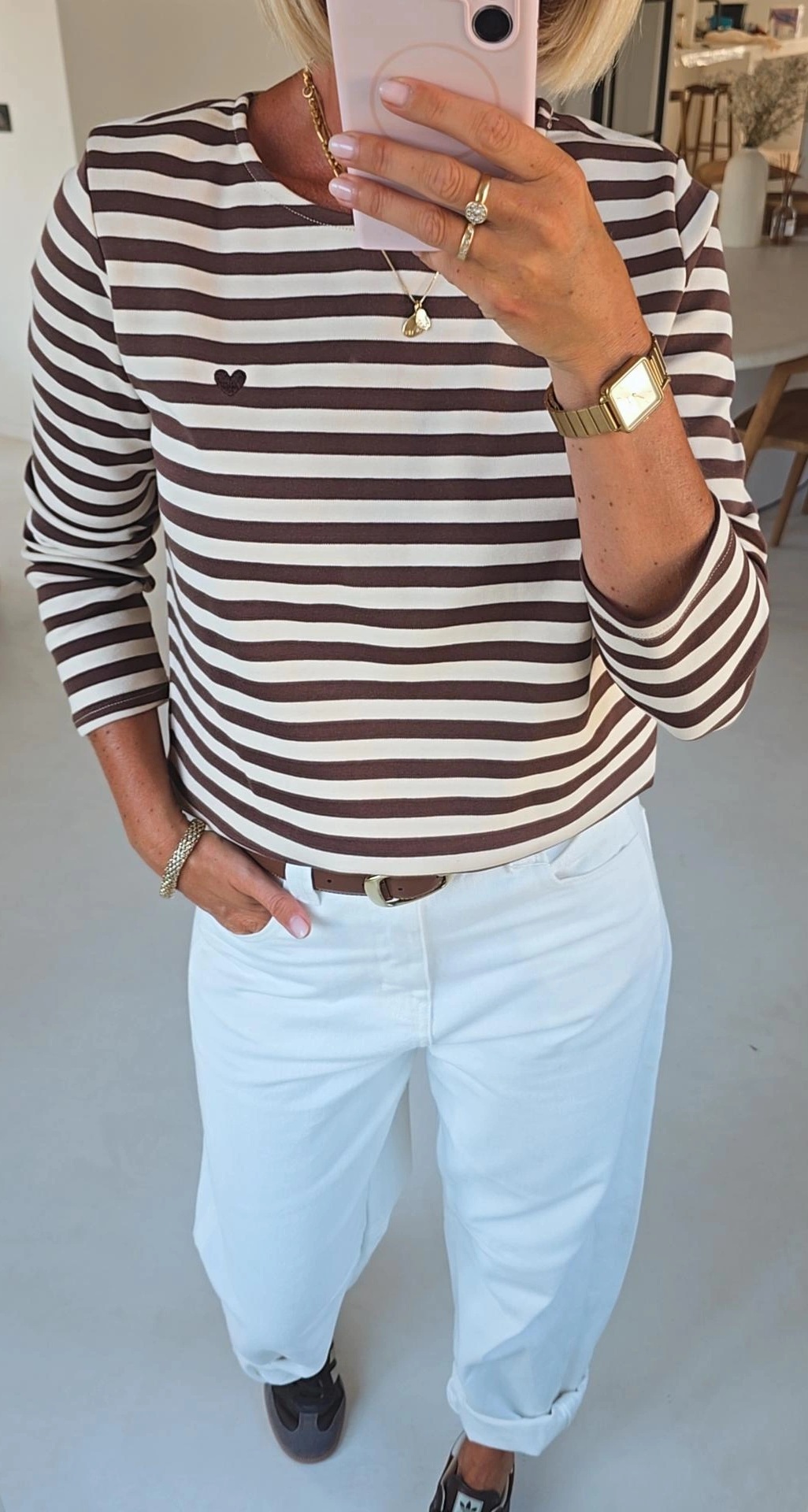 HEART striped longsleeve chocolat