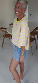 SMILE striped T-shirt pink