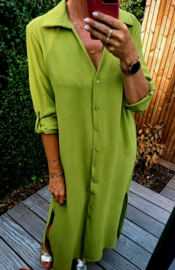 RHEA maxi shirt dress olive