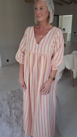 DINA maxi cotton dress yellow pink