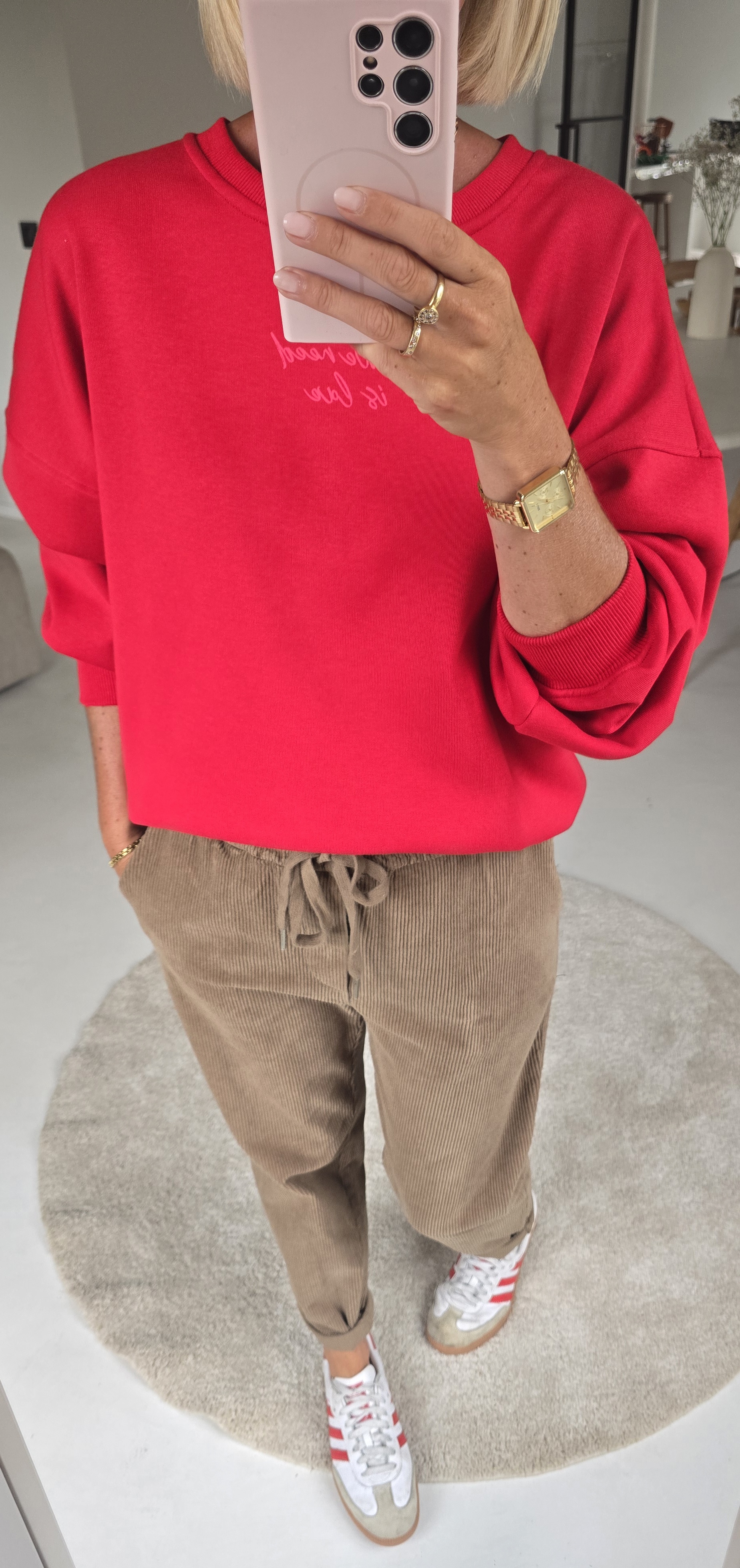 ALL WE NEED IS LOVE sweatshirt red