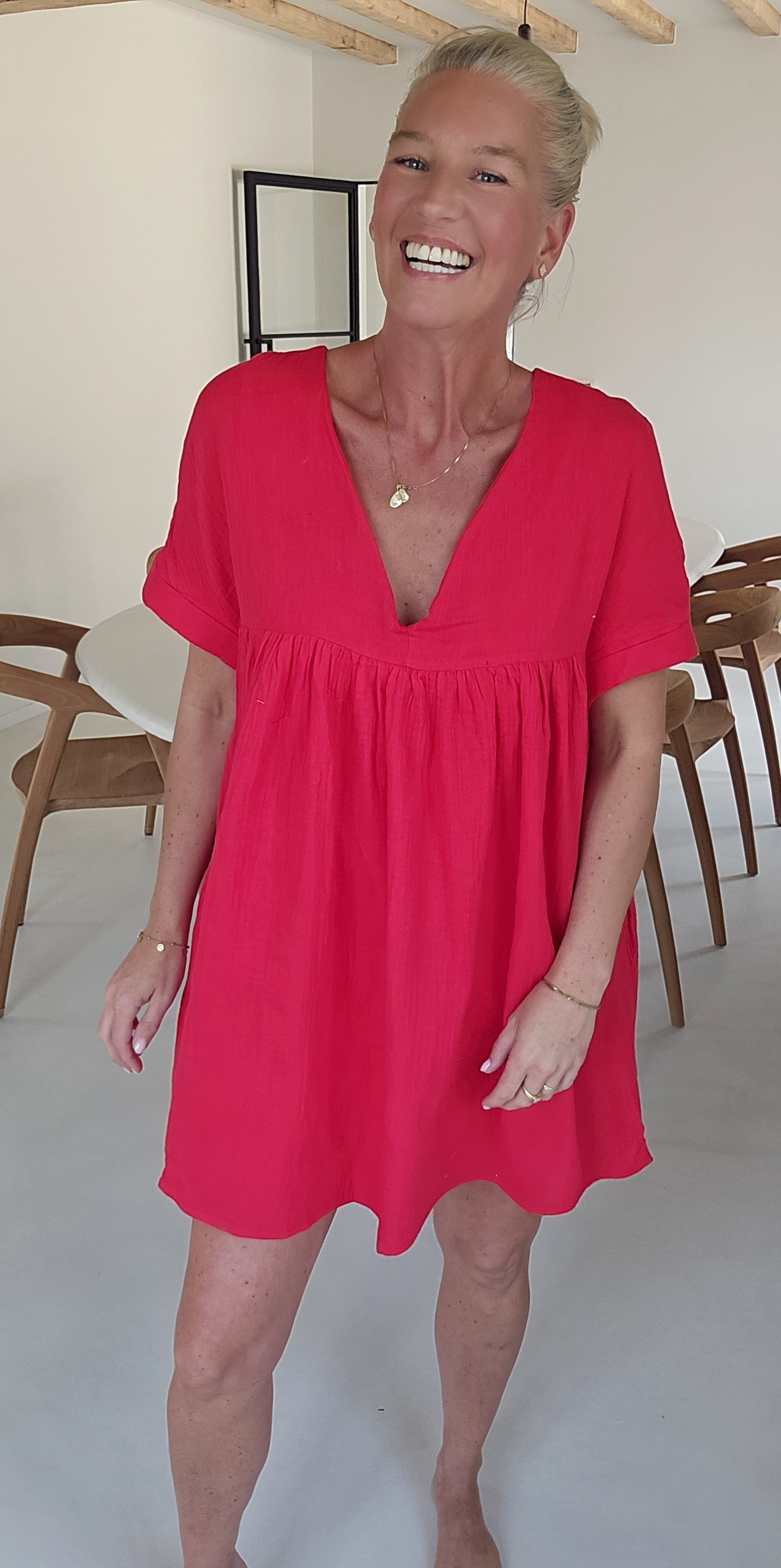 LOTJE tetra playsuit dress soft red