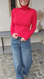 BASIC viscose turtleneck knit red