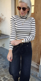COLIN soft striped turtleneck knit