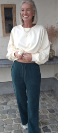 ZITA soft corduroy pants bottle green