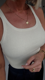 MELINA glitter top beige