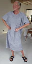MANDIE soft velvet maxi dress soft grey