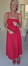 SANDRIN smock dress red