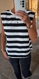 SOFIE striped top black white