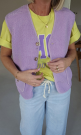 MELIA sleeveless teddy jacket lilac