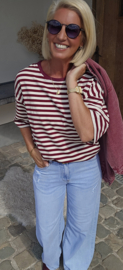 AYLIN oversized striped T-shirt burgundy