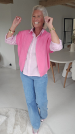 AZUR zip gilet capri pink
