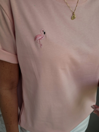 FLAMINGO cotton tee soft pink