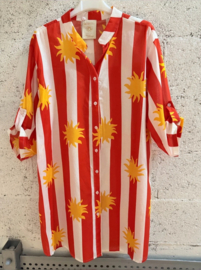 VENICE sunny striped shirt dress red