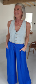 SALLI satin loose pants kobalt blue
