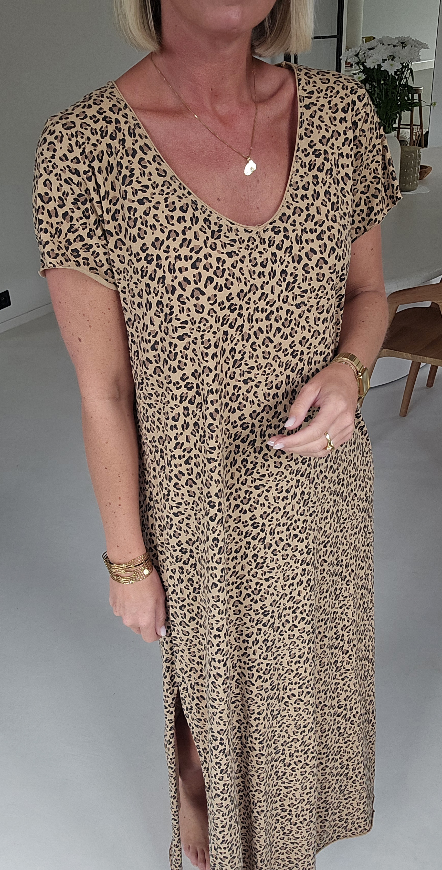 LEO maxi T-shirt dress