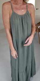 SANTORINI maxi tetra dress khaki
