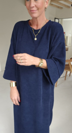 MANDU soft velvet maxi dress navy