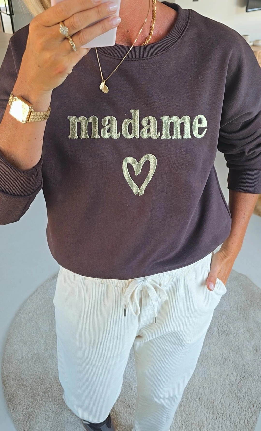 MADAME cotton sweatshirt chocolat