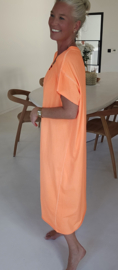 PEGGIE maxi T-shirt dress neon orange