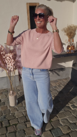 MIMOSA short-sleeved knit powder pink