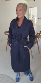 MEYLI maxi trench coat navy