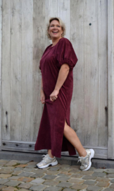 DOMI maxi velours dress burgundy
