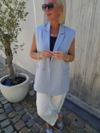 CRISTY sleeveless blazer blue