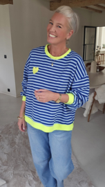 MOXIE striped sweatshirt kobalt blue