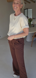 SUNDAYS ARE FOR CROISSANTS cotton T-shirt beige