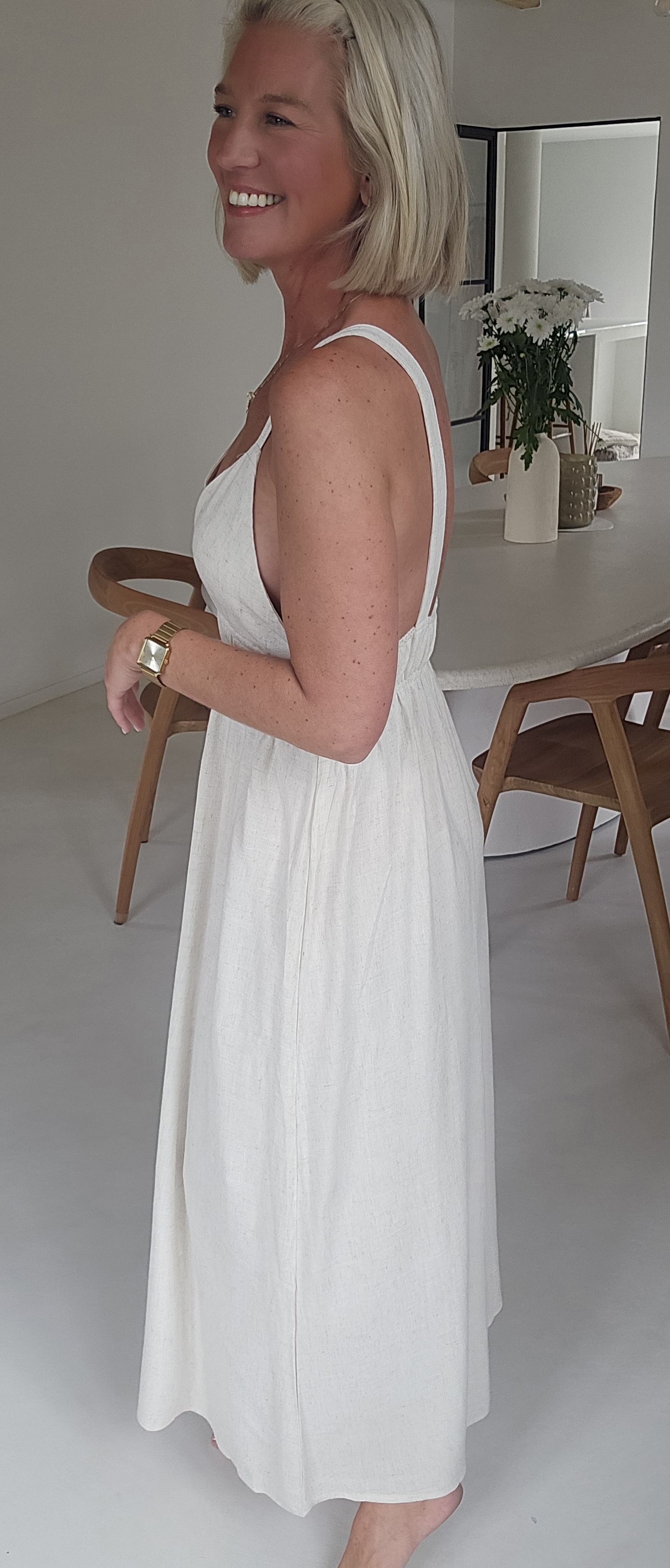 STERRE maxi viscose linen dress
