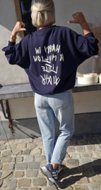 HAPPY IN A MILLION LITTLE WAYS sweatshirt navy