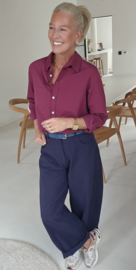 AVA basic cotton shirt burgundy