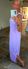 DIDI terry maxi sleeveless dress pastel lilac