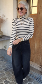 COLIN soft striped turtleneck knit
