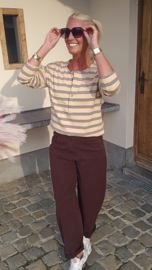 SIENNA striped longsleeve beige