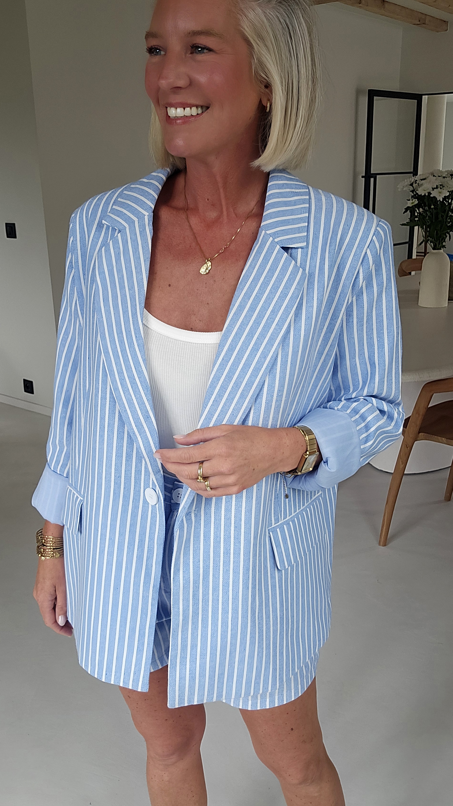 KIRINI striped oversized blazer