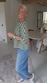 CRÈME DE LA CRÈME short-sleeved sweatshirt blue yellow