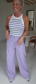 CATIE striped viscose top lilac