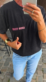 GOOD VIBES cotton T-shirt washed black