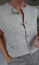 TESSA sleeveless knit cardigan soft taupe
