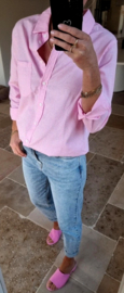 AVA basic cotton shirt pink