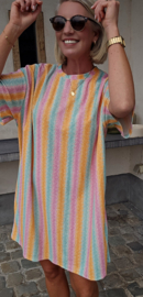 VERO striped terry dress pink