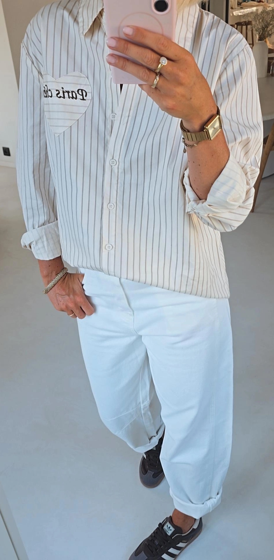 PARIS CHÉRI striped shirt beige