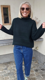 SNUGGLE loose turtleneck knit forest green