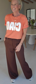 BENEDICTE loose wide leg pants chocolate
