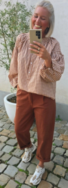CARIE checkered blouse camel