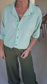 LAURA striped cotton shirt mint