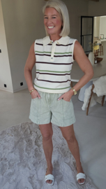 NELLA sleeveless polo knit chocolat green