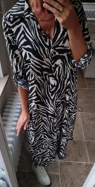 RHEA maxi shirt dress zebra